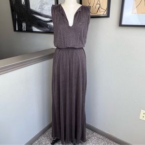 STEFANEL brown linen sleeveless maxi dress